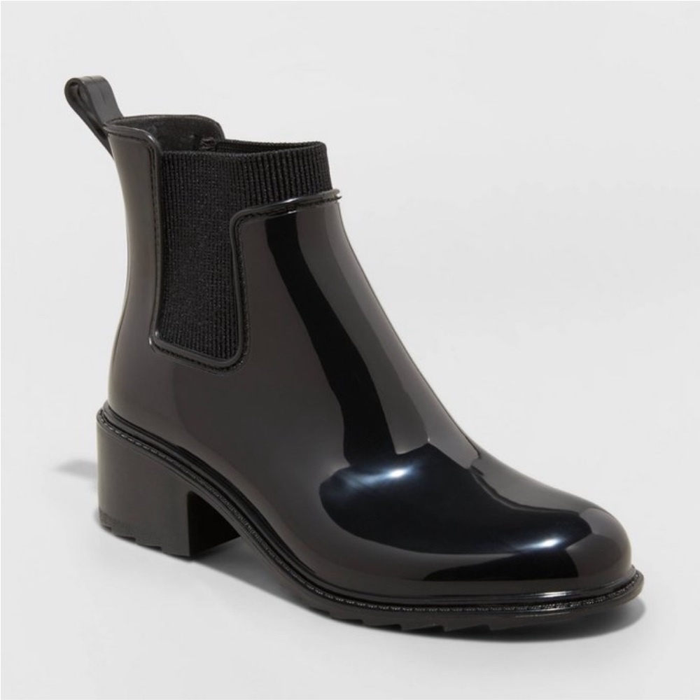 Target A New Day Black Women’s Heeled Rain Boot - Size 9 - Like New!